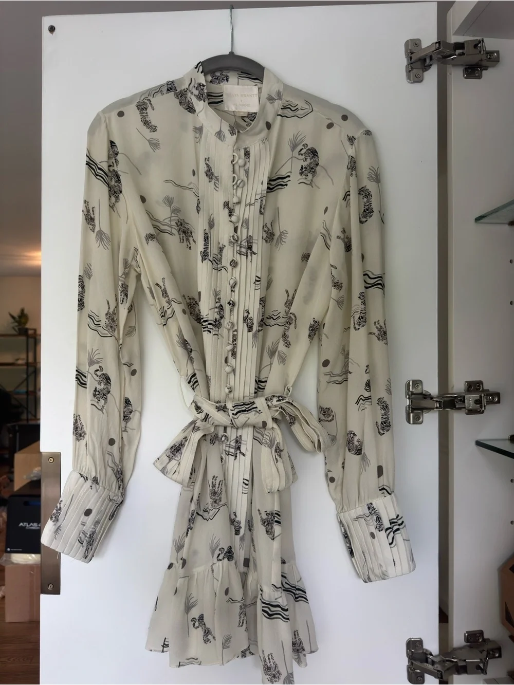 Off-White Silk Dress Printed Luxury Swim Coverup